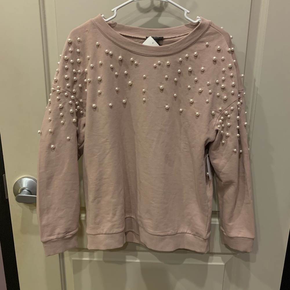 Halogen pearl embellished sweatshirt